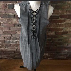 Zara lace up front tunic midi dress